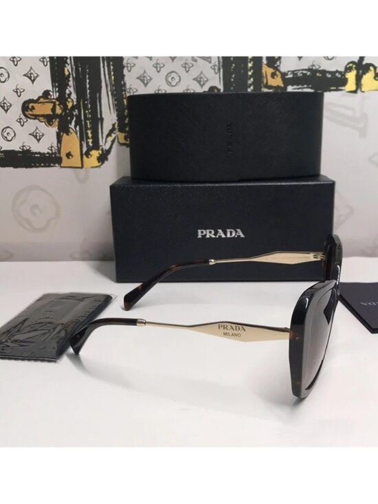 New Authentic ?️ Prada SPR 03Y VAU-6S1 Sunglasses – Honey Tortoise / Brown Grad main image 5